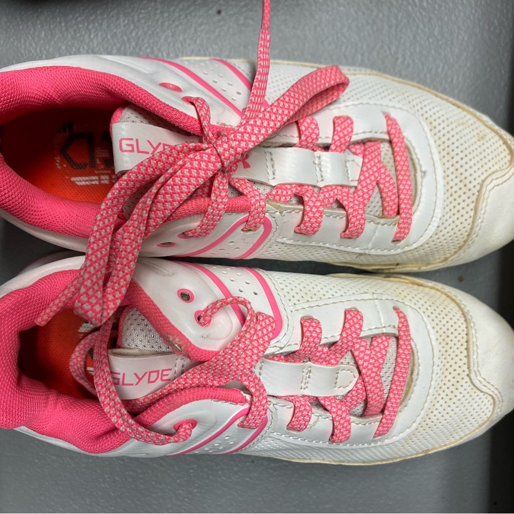 Glyder Kids' White and Pink Sneakers